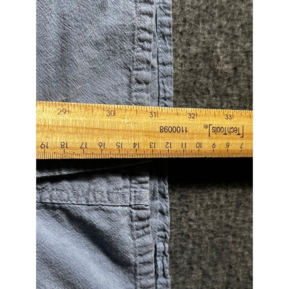 Farthest Point Casuals Mens XXL Blue Embroidered Peruvian Cotton Button Up Shirt - Picture 7 of 8